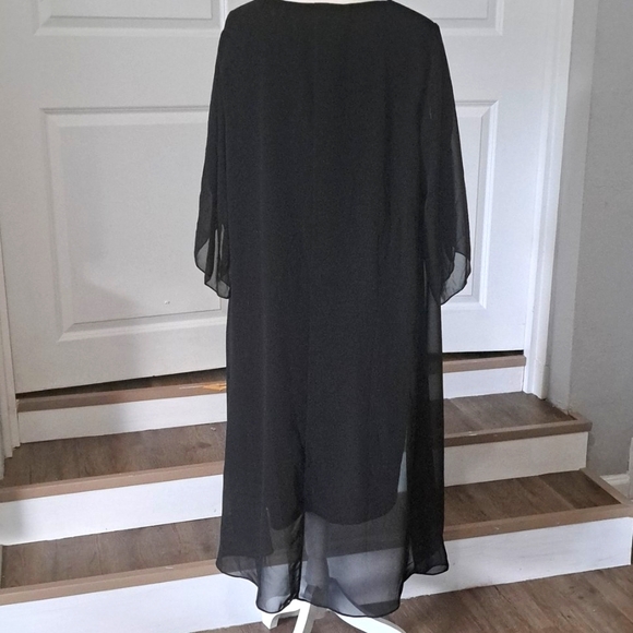 Hanna Nikole Sleeveless Cape Dress Chiffon Overlay Bodycon Pencil Dress 20W NWT - Picture 8 of 12